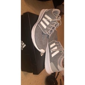 Gray adidas tennis shoes